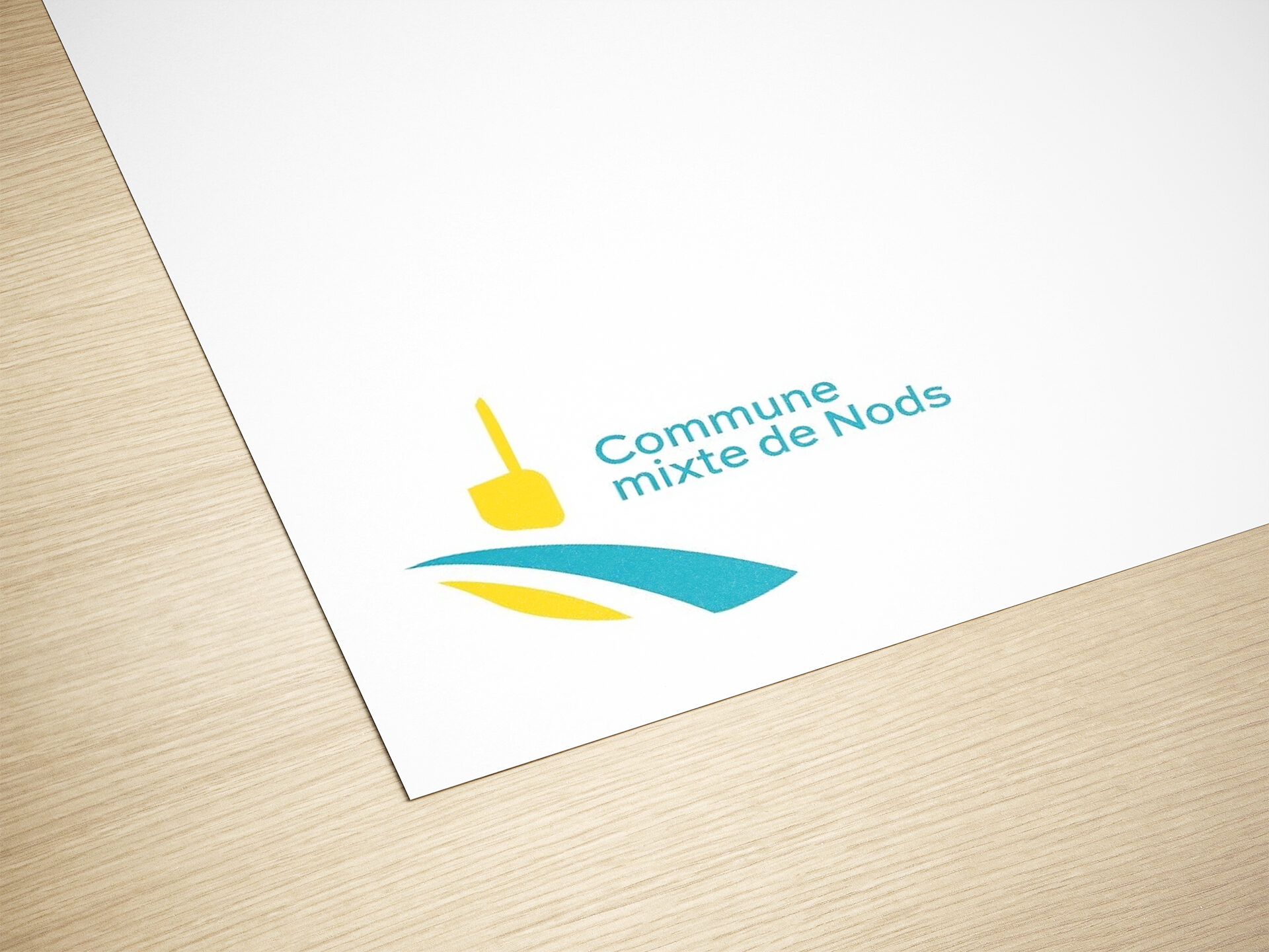 Mockup Nods Papier E‑Novision Logo