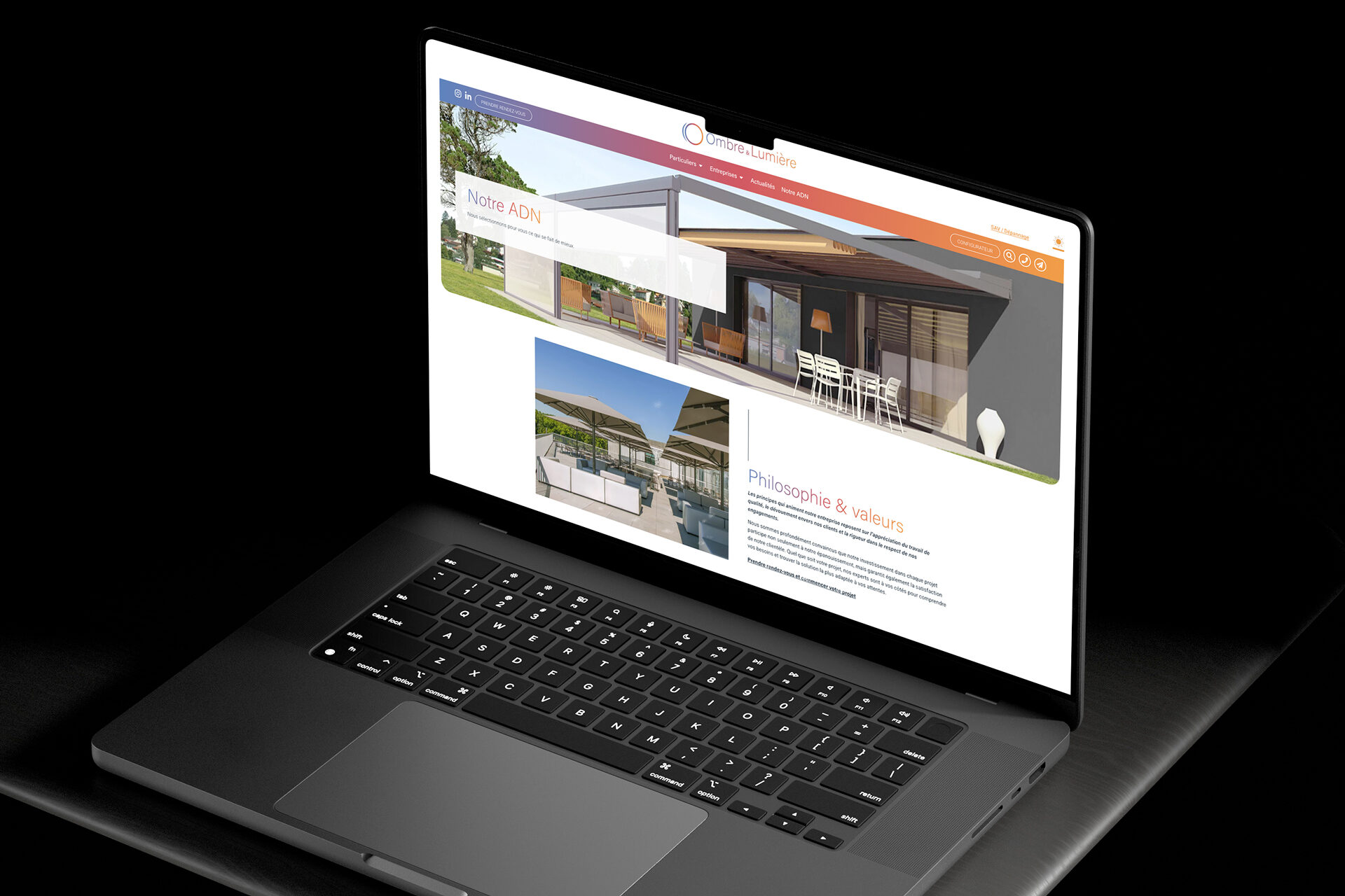 Mockup Ombre Lumiere Web