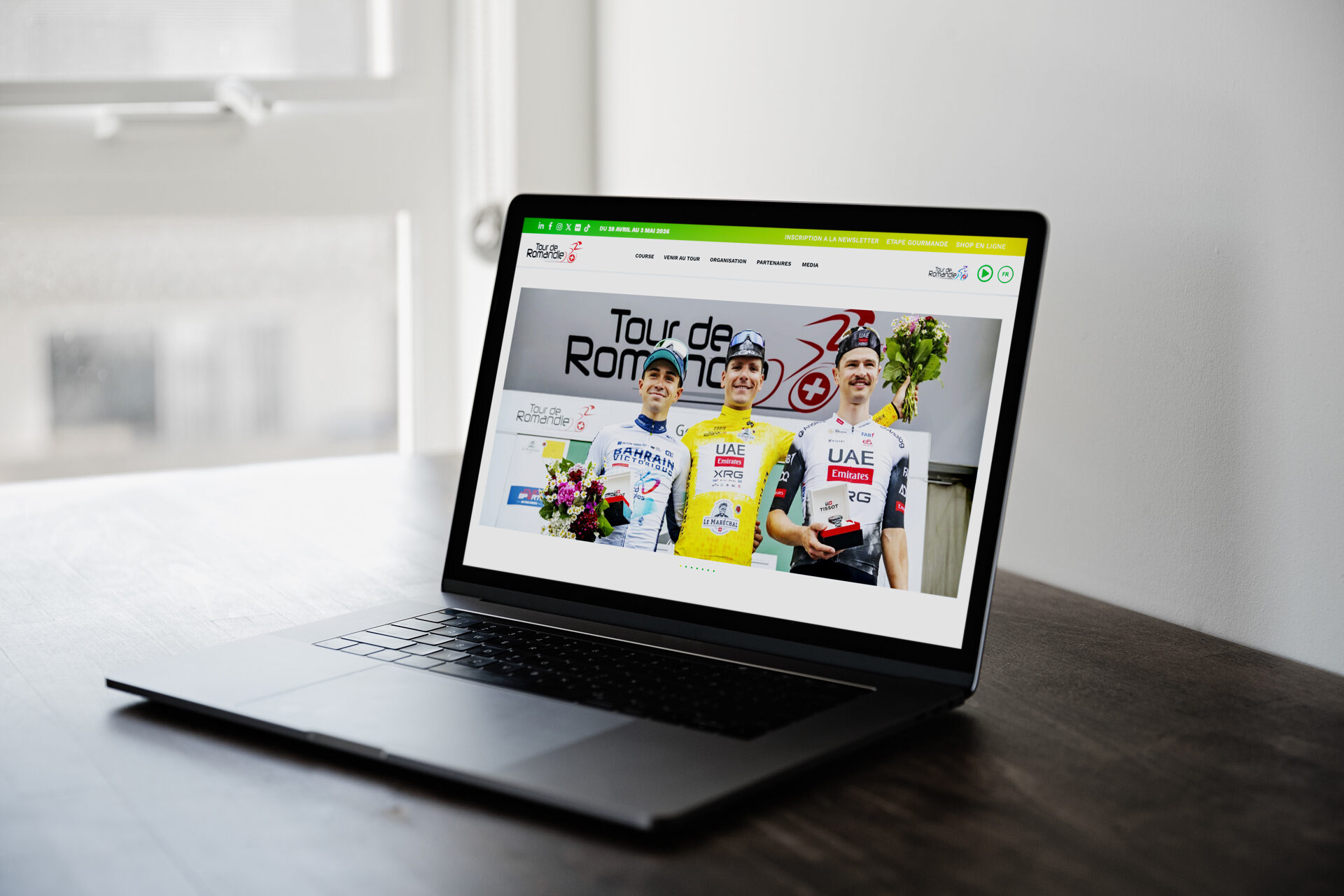 écran site web tour de romandie home